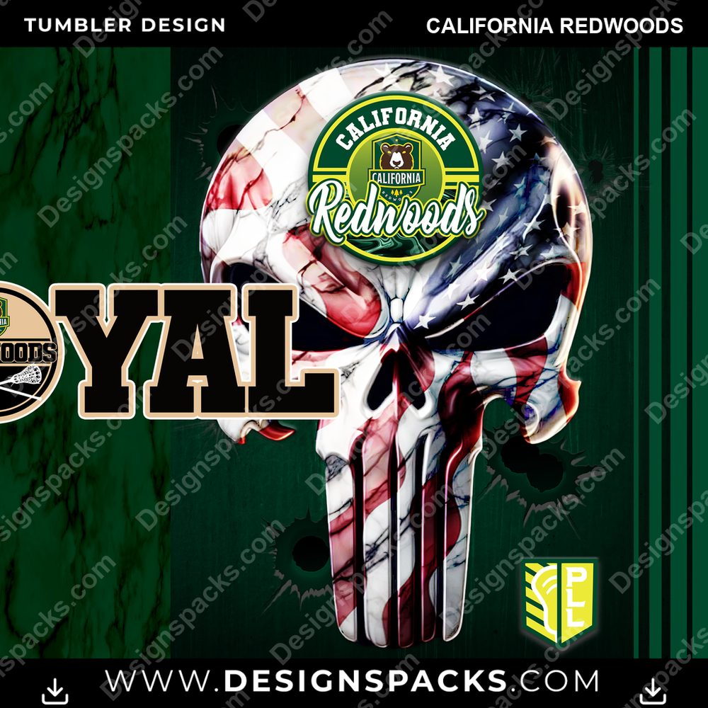 Lacrosse Loyal California Redwoods Tumbler Digital Wrap Design