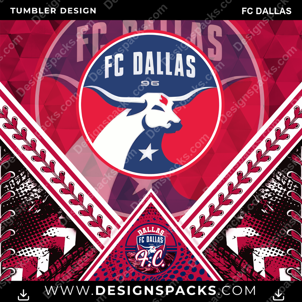 Soccer Diamond FC Dallas Tumbler Digital Wrap Design