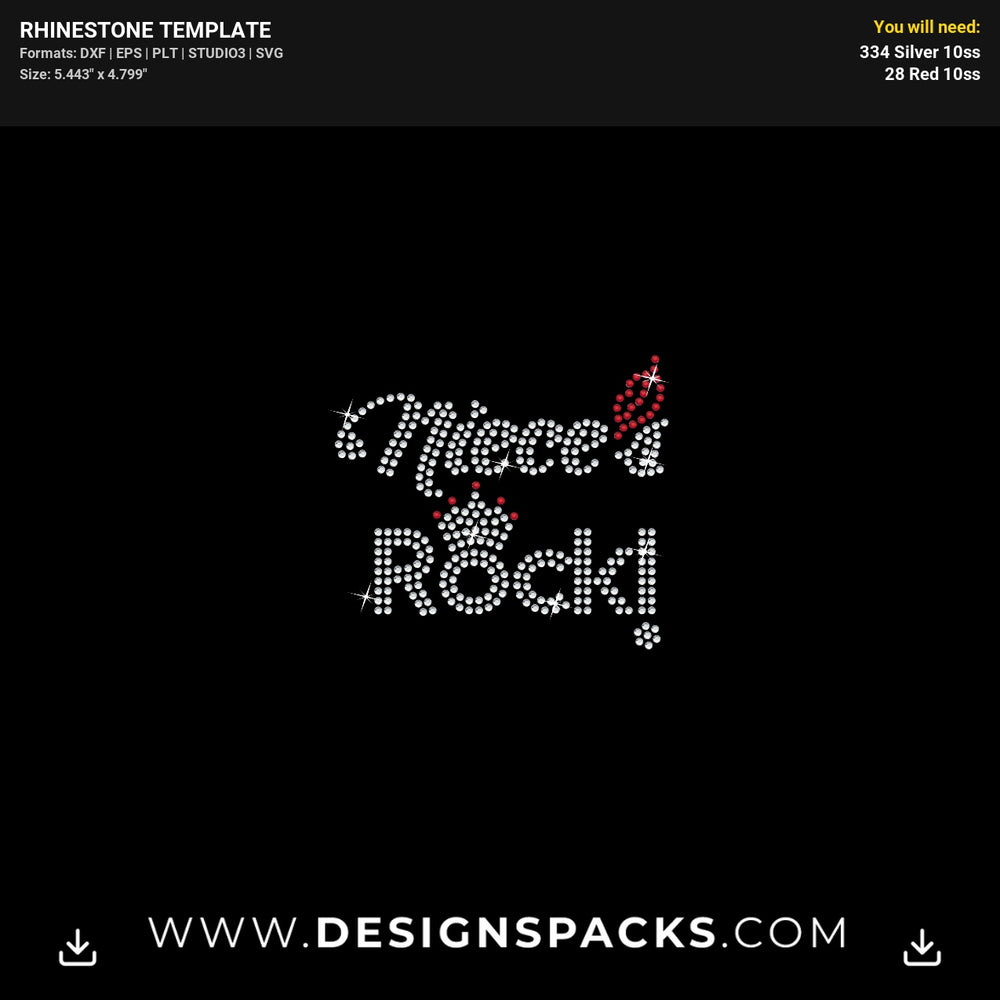 2Options Nieces Rock Rhinestone Digital Template
