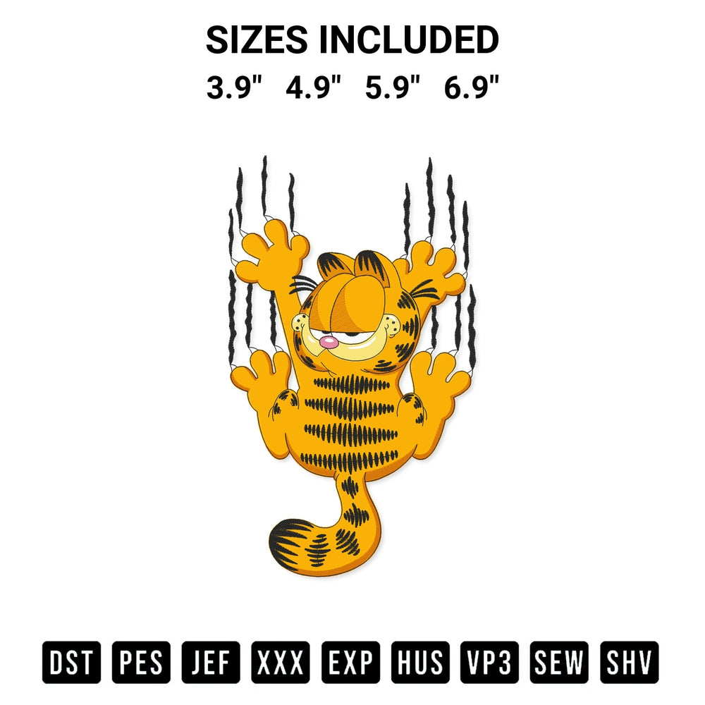 Shop the Garfield Embroidery Design machine embroidery pattern at Designspacks.com. Beautifully digitized for flawless stitching on any fabric. Available sizes: 3.9", 4.9", 5.9", 6.9".