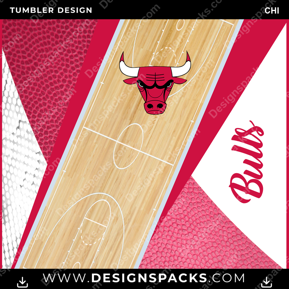 Basketball Court CHI Tumbler Digital Wrap Design
