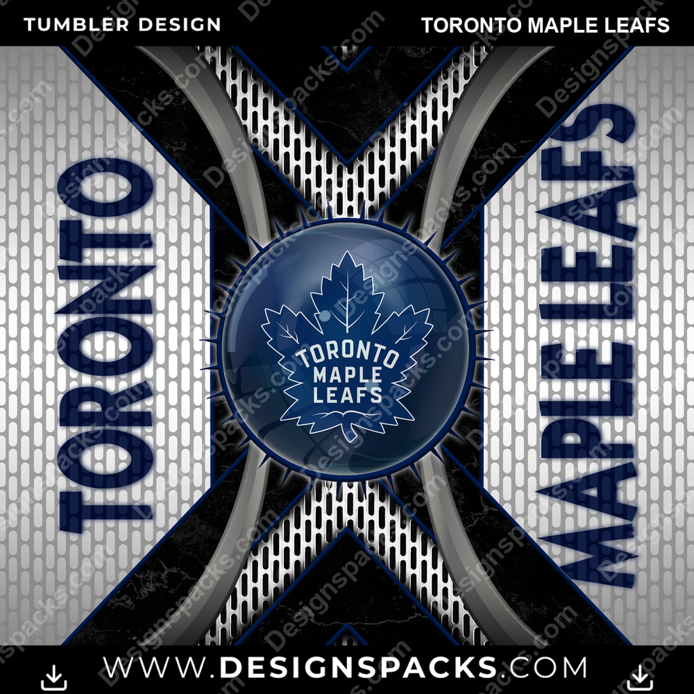 Ice Hockey Metal Grating Toronto Maple Leafs NHL Hockey Tumbler Digital Wrap Design Download