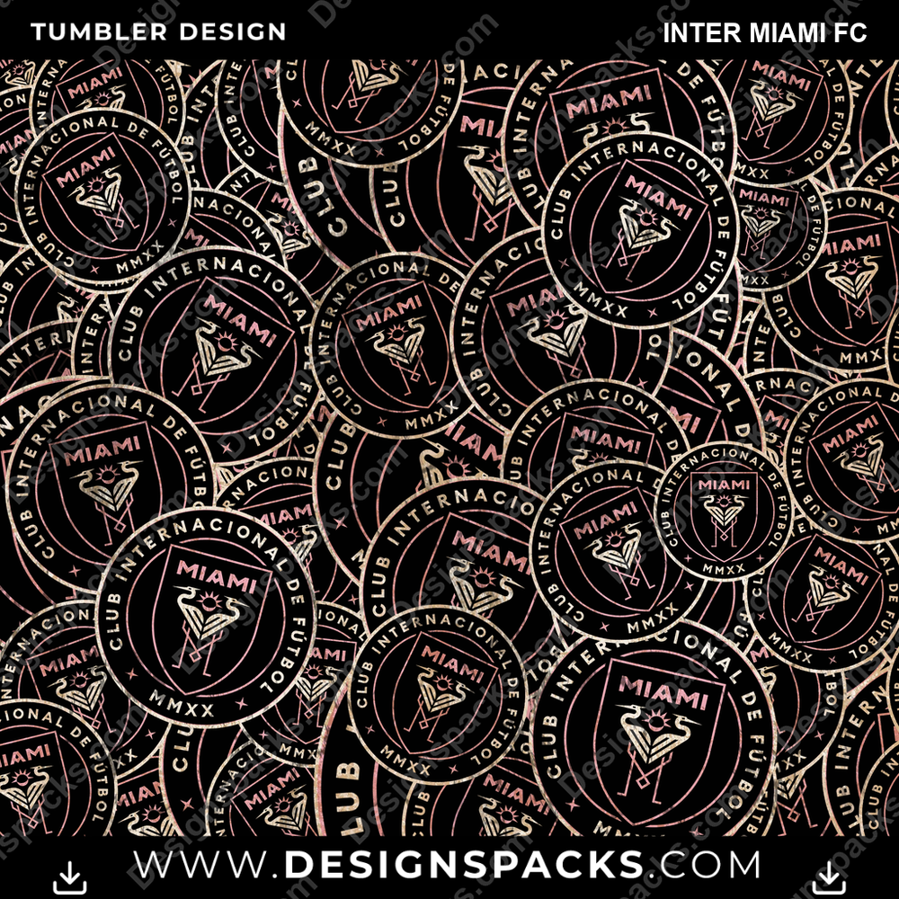 Soccer Logo BG Inter Miami FC Tumbler Digital Wrap Design