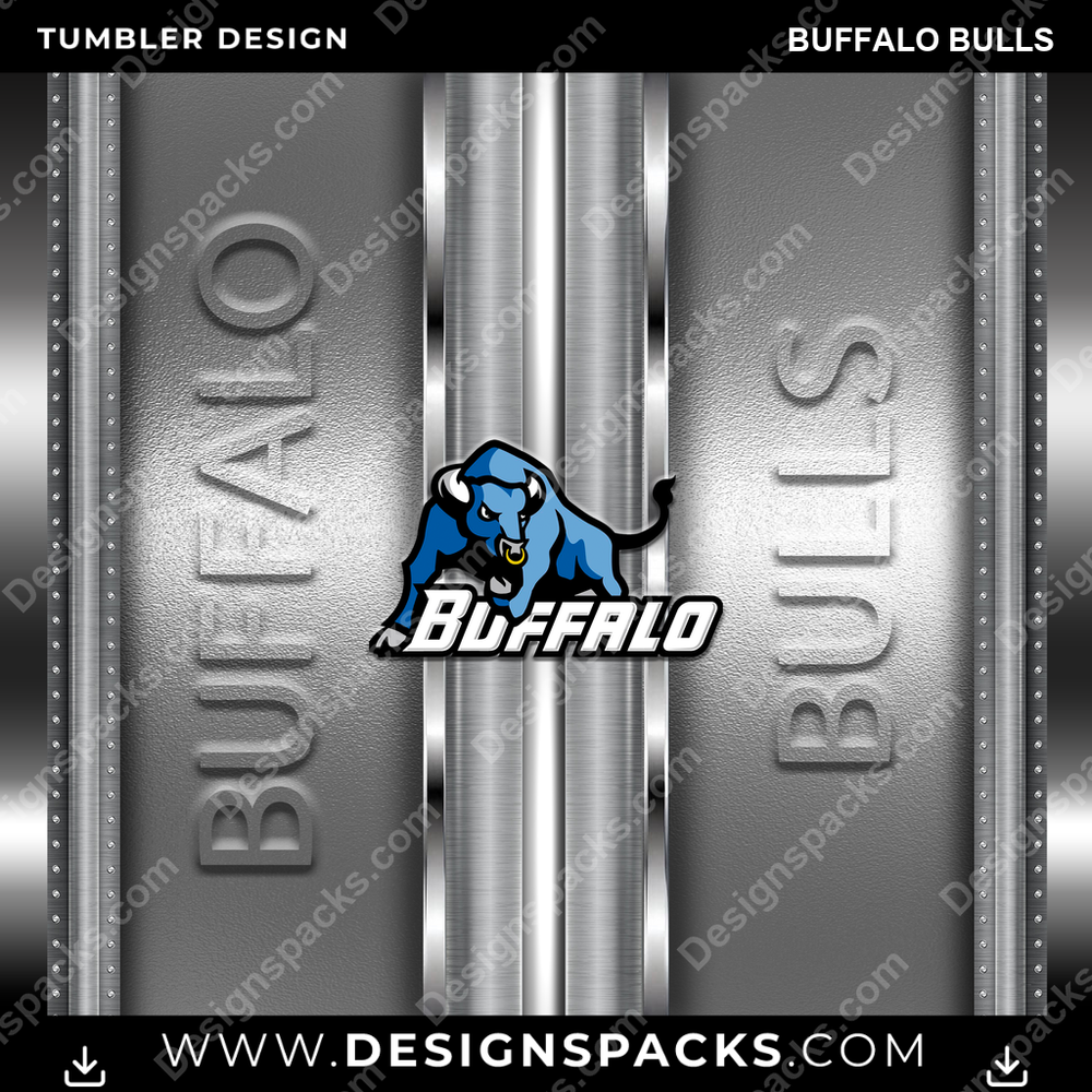 College Sport Metallic Buffalo Bulls NCAA College Sport Tumbler Digital Wrap Design Download