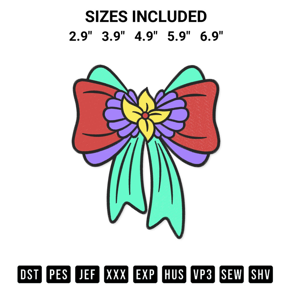 Add a unique touch to your apparel with the Princess Little Mermaid Bow Embroidery Design embroidery file. Premium instant download available now on Designspacks.com. Available sizes: 2.9", 3.9", 4.9", 5.9", 6.9".
