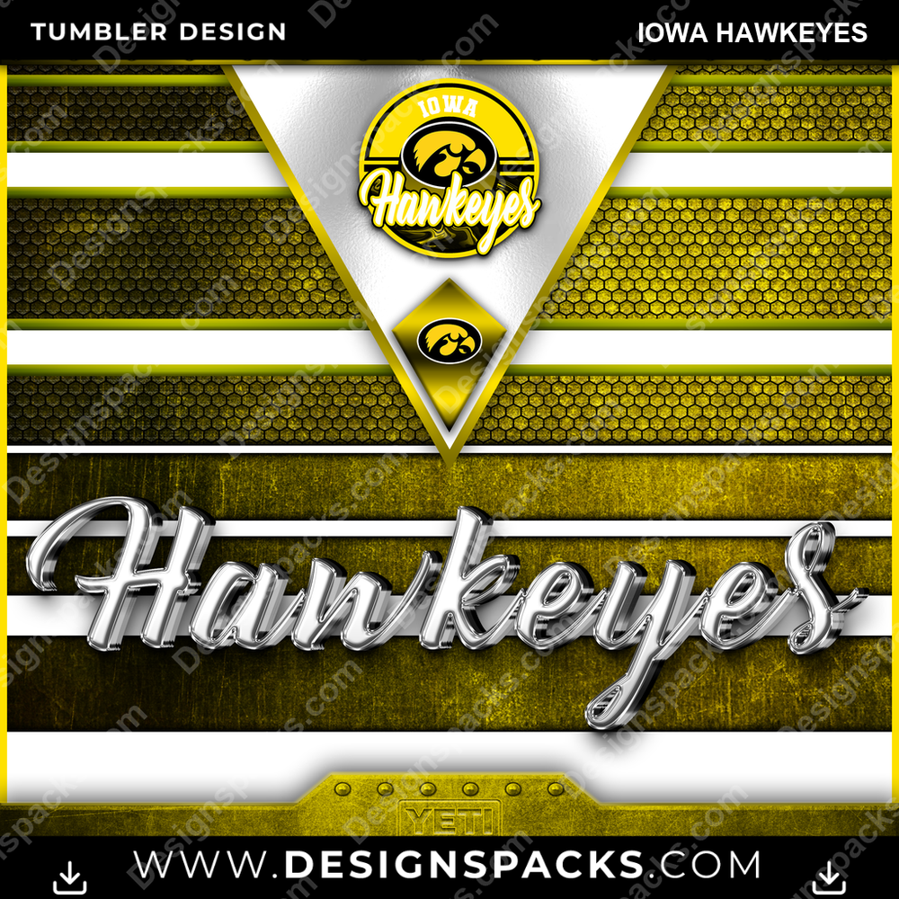 College Sport YETI Iowa Hawkeyes Tumbler Digital Wrap Design