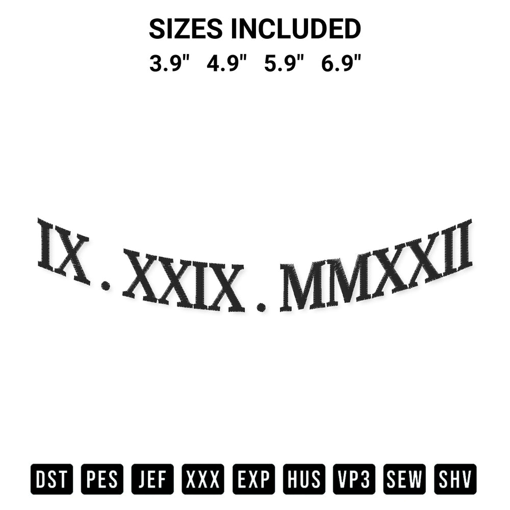 Elevate your next project with our Custom Roman Numeral Embroidery Design embroidery file. Shop high-quality digital patterns instantly at Designspacks.com. Available sizes: 3.9", 4.9", 5.9", 6.9".