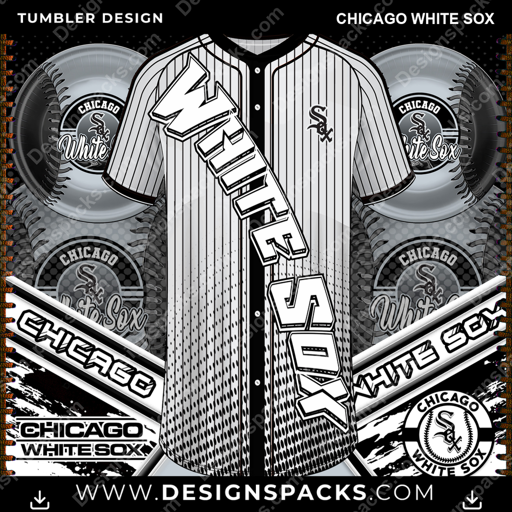 Baseball Jersey Team Chicago White Sox Tumbler Digital Wrap Design