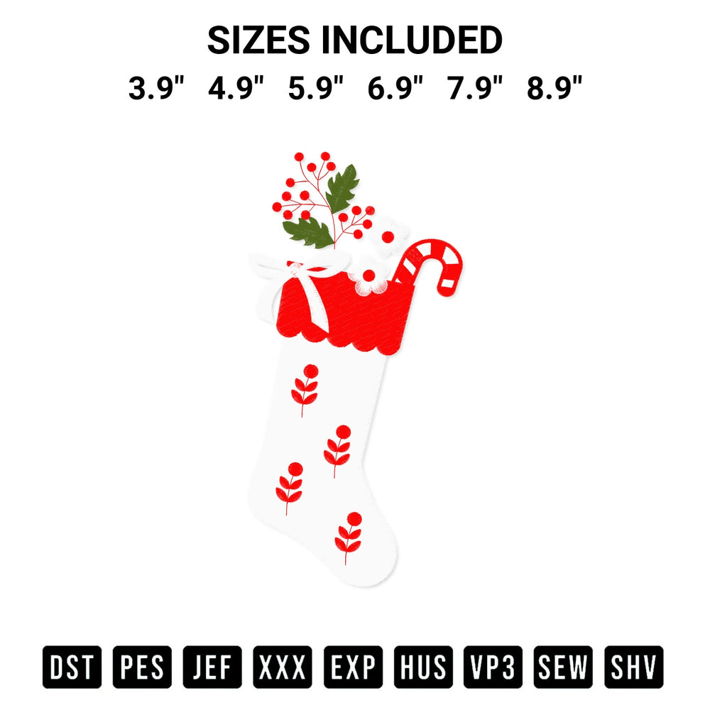 Add a unique touch to your apparel with the Christmas Socks Embroidery Design embroidery file. Premium instant download available now on Designspacks.com. Available sizes: 3.9", 4.9", 5.9", 6.9", 7.9", 8.9".