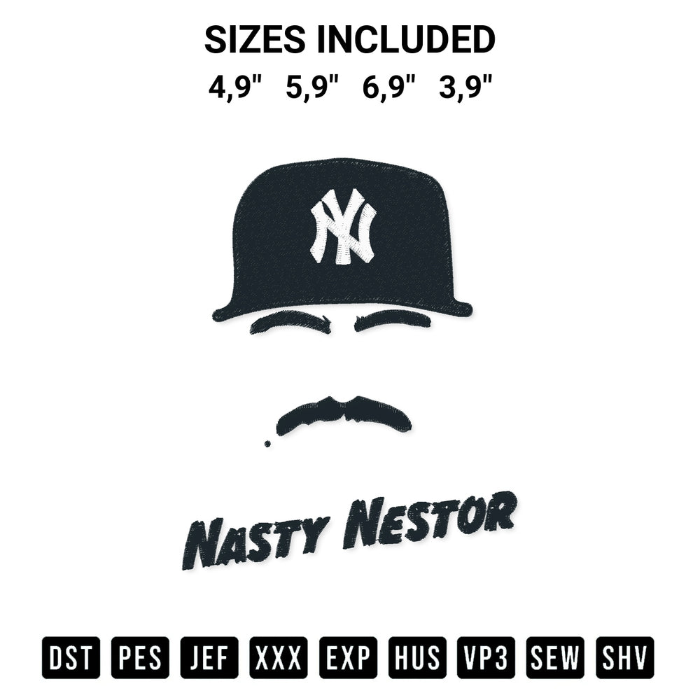 Add a unique touch to your apparel with the Nasty Nestor Logo Embroidery Design embroidery file. Premium instant download available now on Designspacks.com. Available sizes: 4,9", 5,9", 6,9", 3,9".