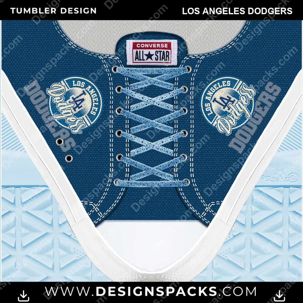 Baseball Converse Los Angeles Dodgers Tumbler Digital Wrap Design