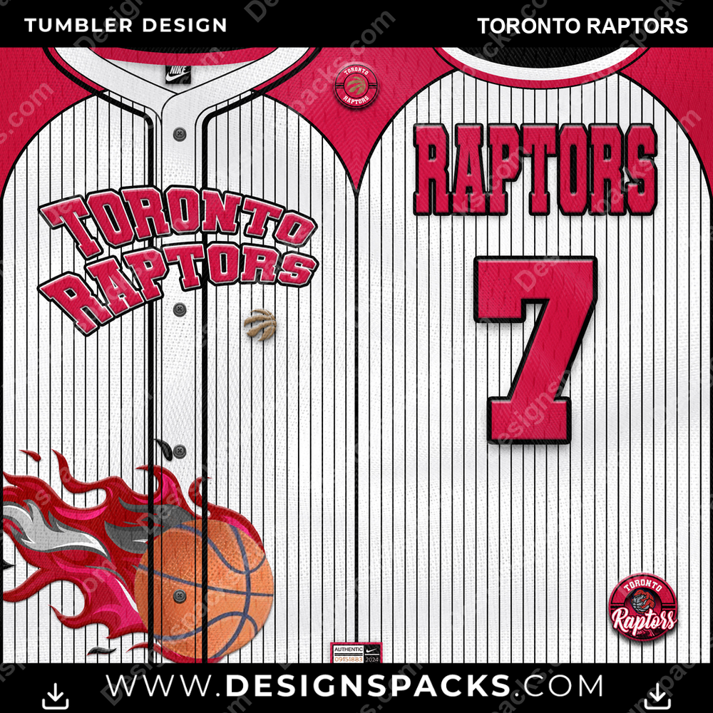 Basketball Team Button-Up Jersey Toronto Raptors Tumbler Digital Wrap Design