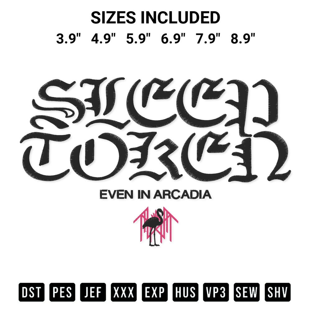 Looking for the perfect pattern? Download the Sleep Token Even In Arcadia Embroidery Design embroidery design today at Designspacks.com. Crisp, clean stitching guaranteed. Available sizes: 3.9", 4.9", 5.9", 6.9", 7.9", 8.9".
