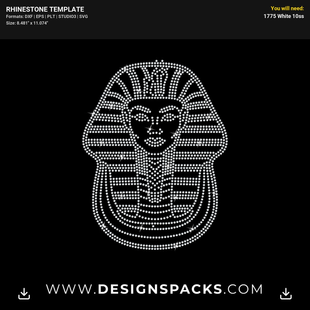 Egyptian Pharaoh King Rhinestone Digital Template