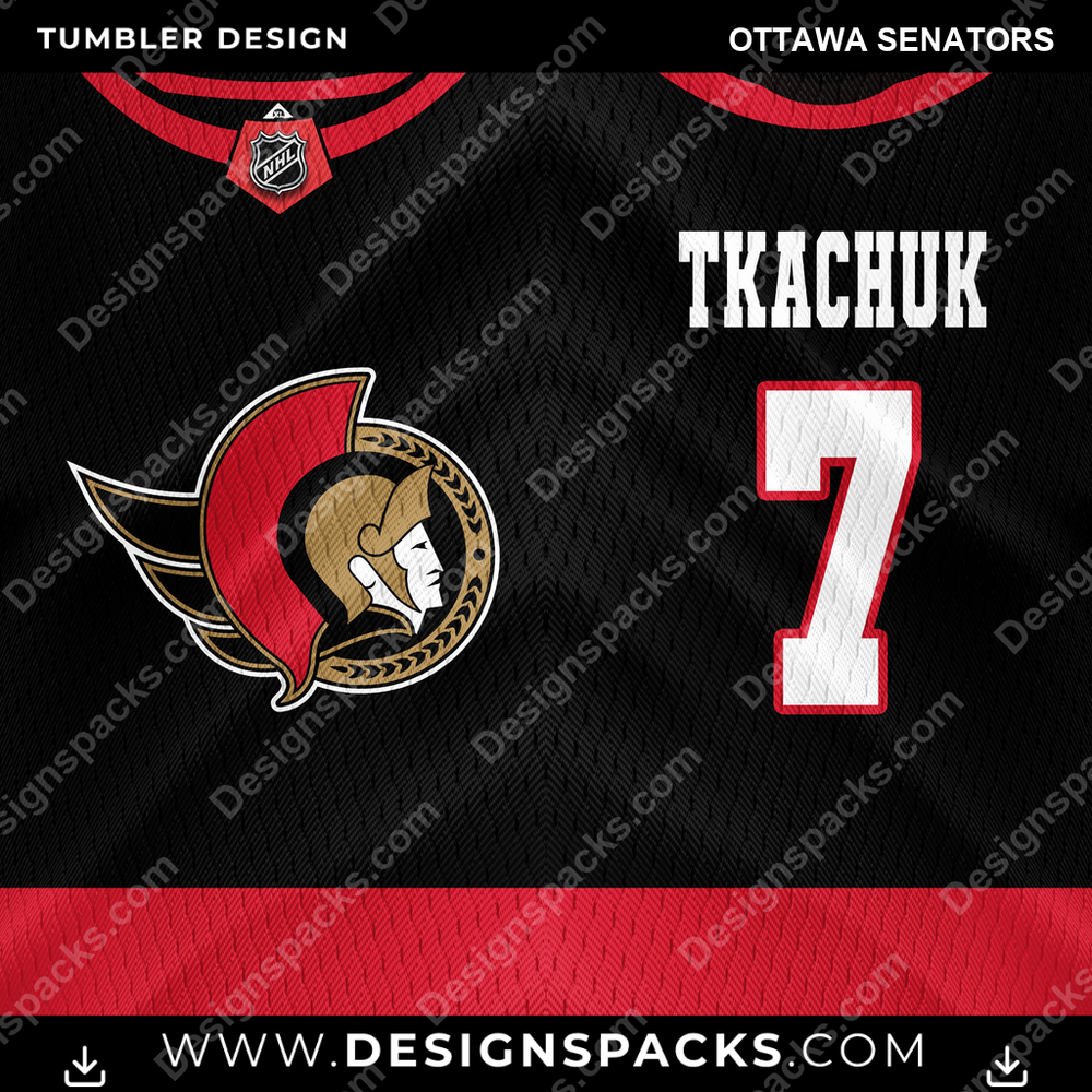 Hockey Jersey Ottawa Senators Tumbler Digital Wrap Design