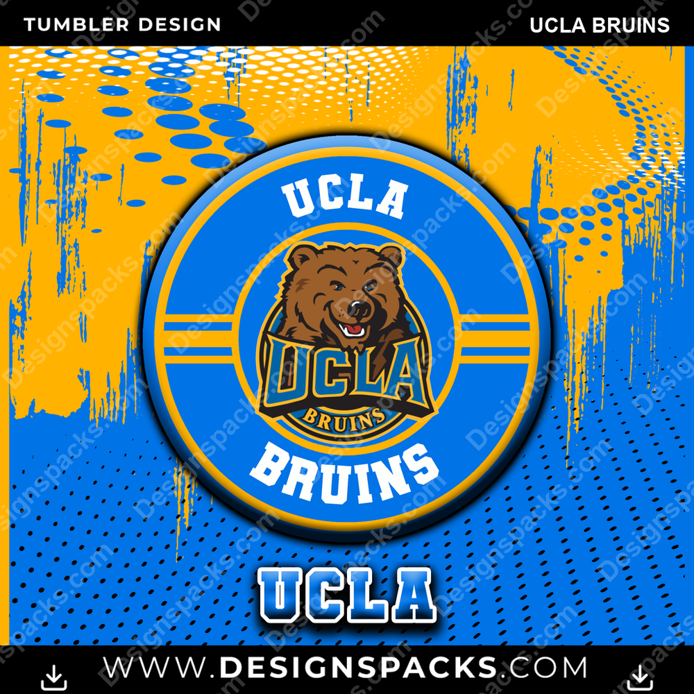 College Sport Dot Logo UCLA Bruins Tumbler Digital Wrap Design