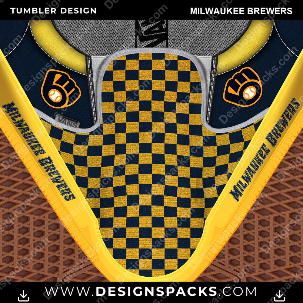 Baseball Vans Classic Milwaukee Brewers Tumbler Digital Wrap Design