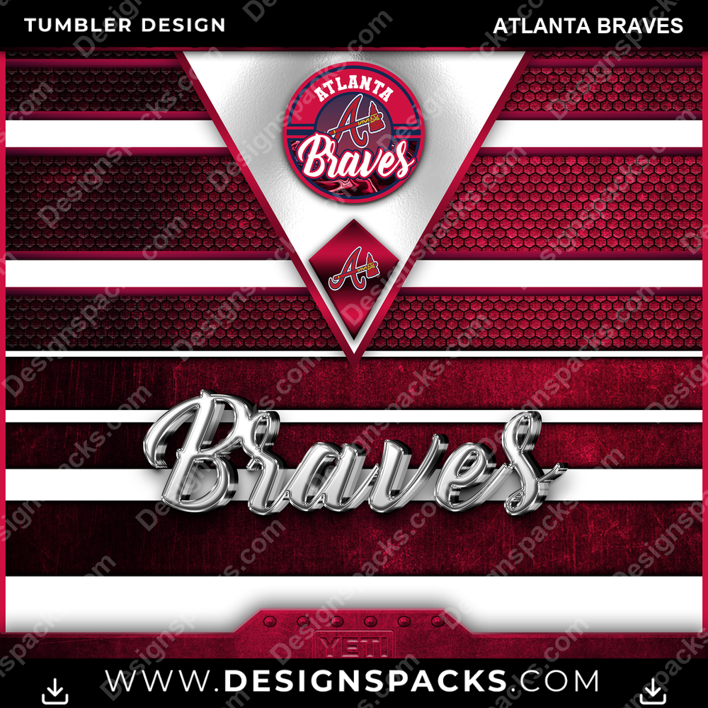 Baseball YETI Atlanta Braves Tumbler Digital Wrap Design