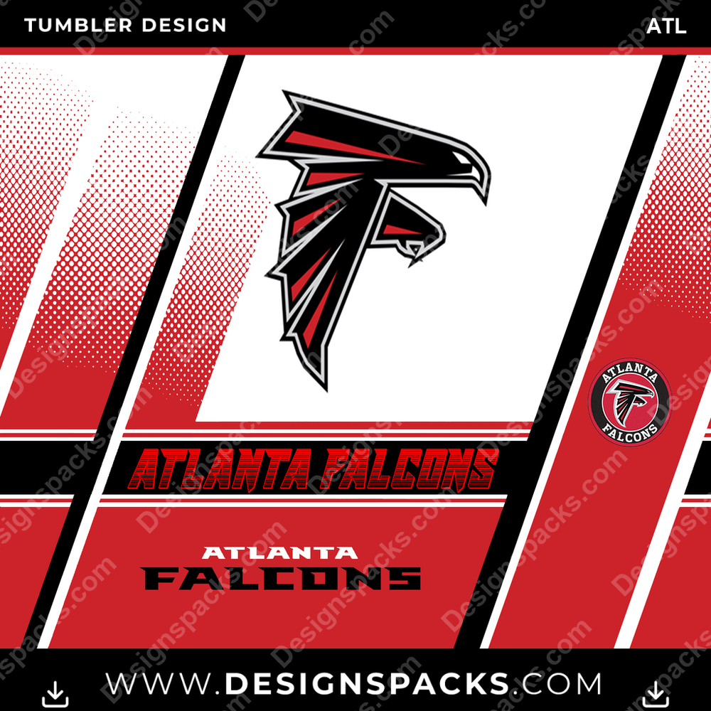Football Sports ATL NFL Football Tumbler Digital Wrap Design Download