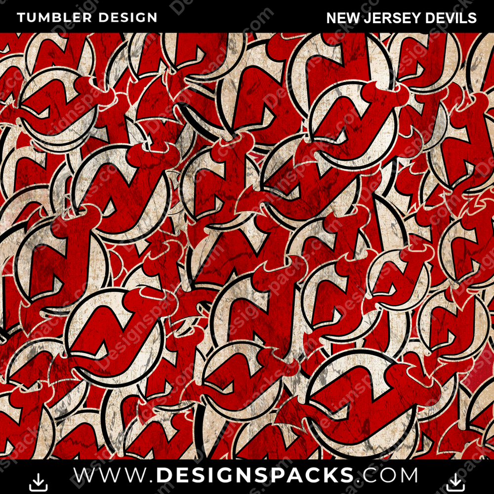 Hockey Logo BG New Jersey Devils Tumbler Digital Wrap Design