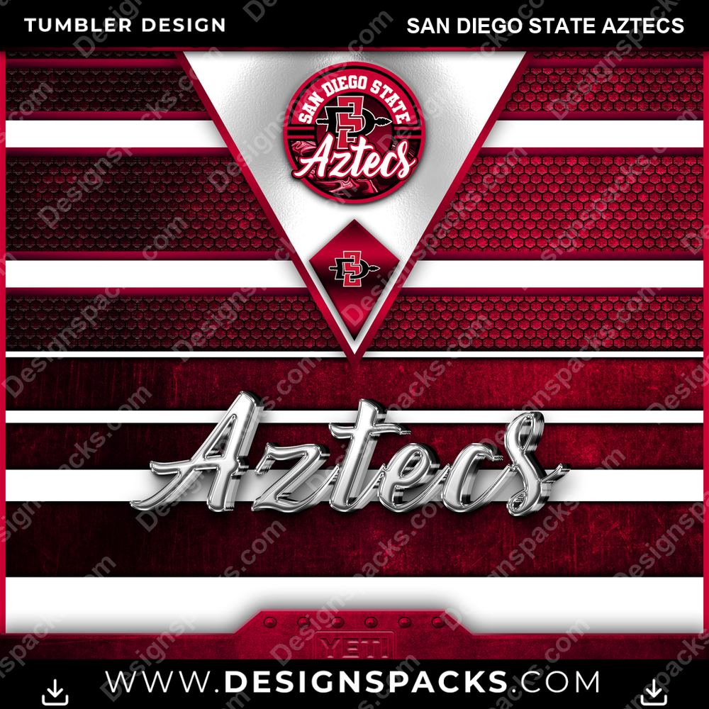 College Sport YETI San Diego State Aztecs NCAA College Sport Tumbler Digital Wrap Design Download
