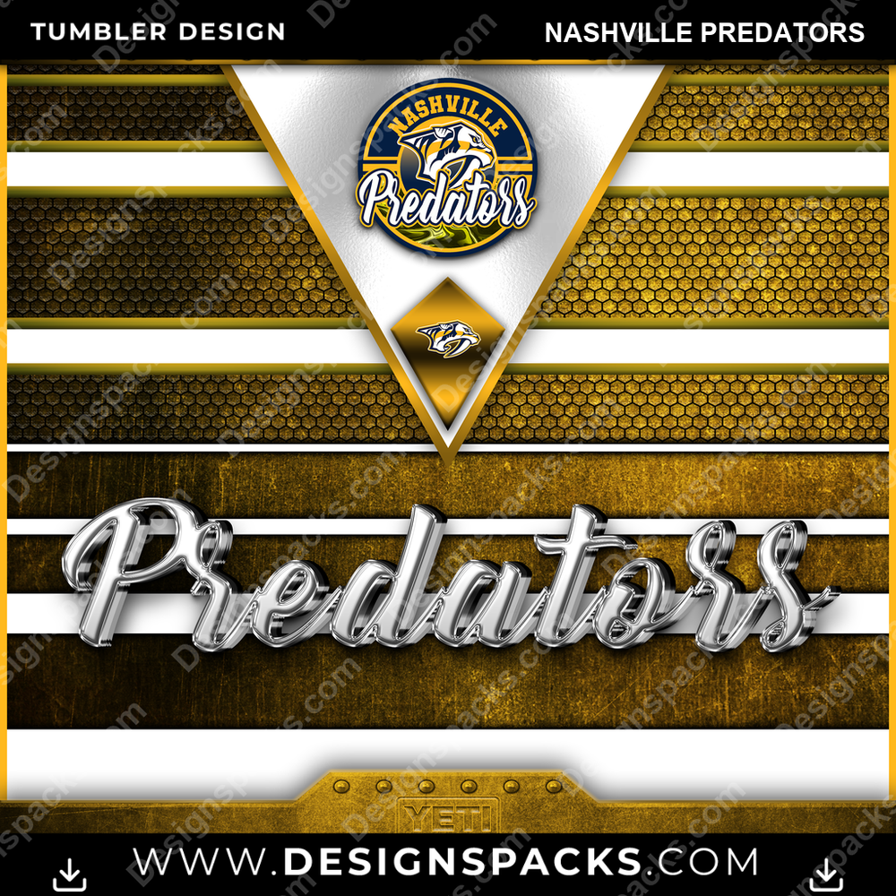 Ice Hockey YETI Nashville Predators Tumbler Digital Wrap Design