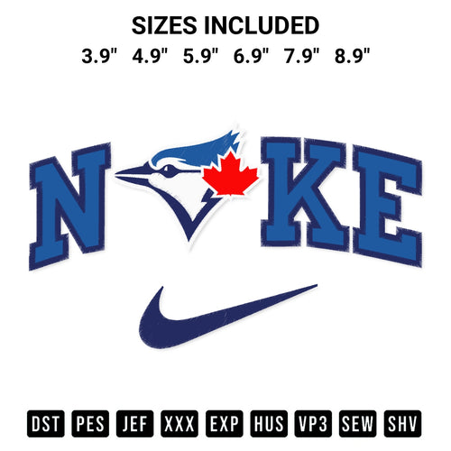 Get the Toronto Blue Jays X Nike Embroidery Design embroidery design for your custom crafts! Premium digitized files available for instant download at Designspacks.com. Available sizes: 3.9