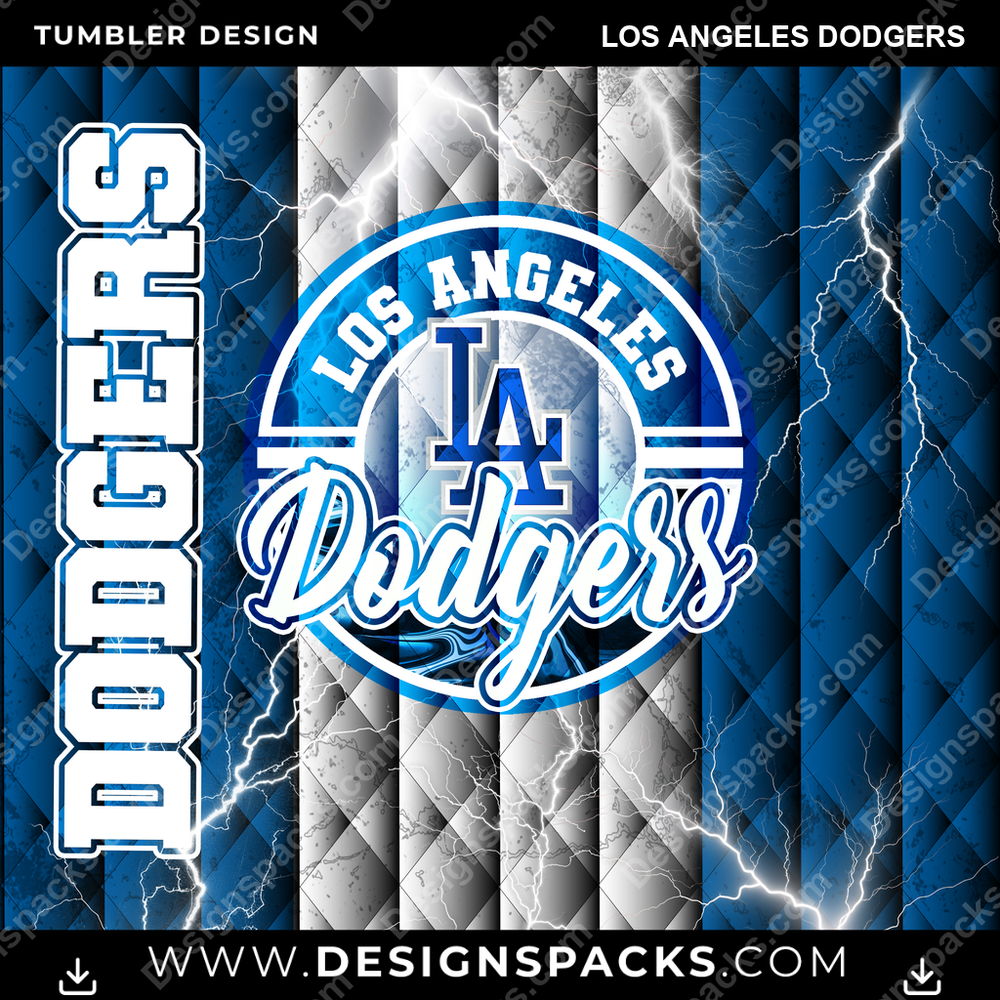 Baseball Diamond Los Angeles Dodgers Tumbler Digital Wrap Design