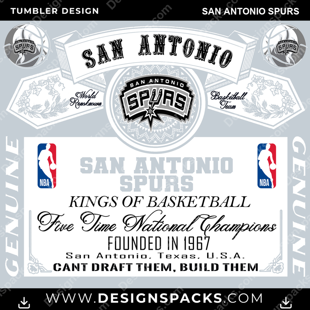 Basketball Budweiser San Antonio Spurs Tumbler Digital Wrap Design