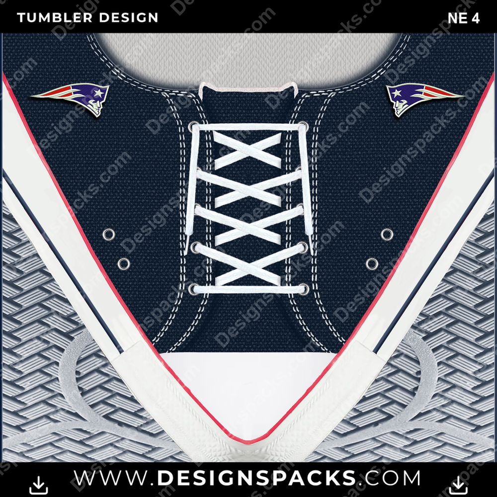 Football Converse Embroidered NE 4 Tumbler Digital Wrap Design