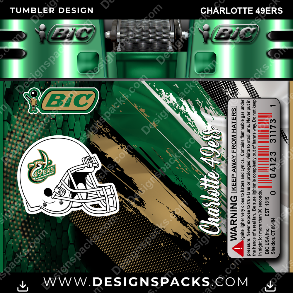 College Sport BIC Lighter Charlotte 49ers NCAA College Sport Tumbler Digital Wrap Design Download
