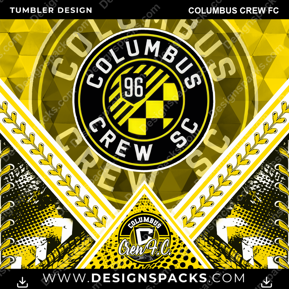 Soccer Diamond Columbus Crew FC MLS Soccer Tumbler Digital Wrap Design Download
