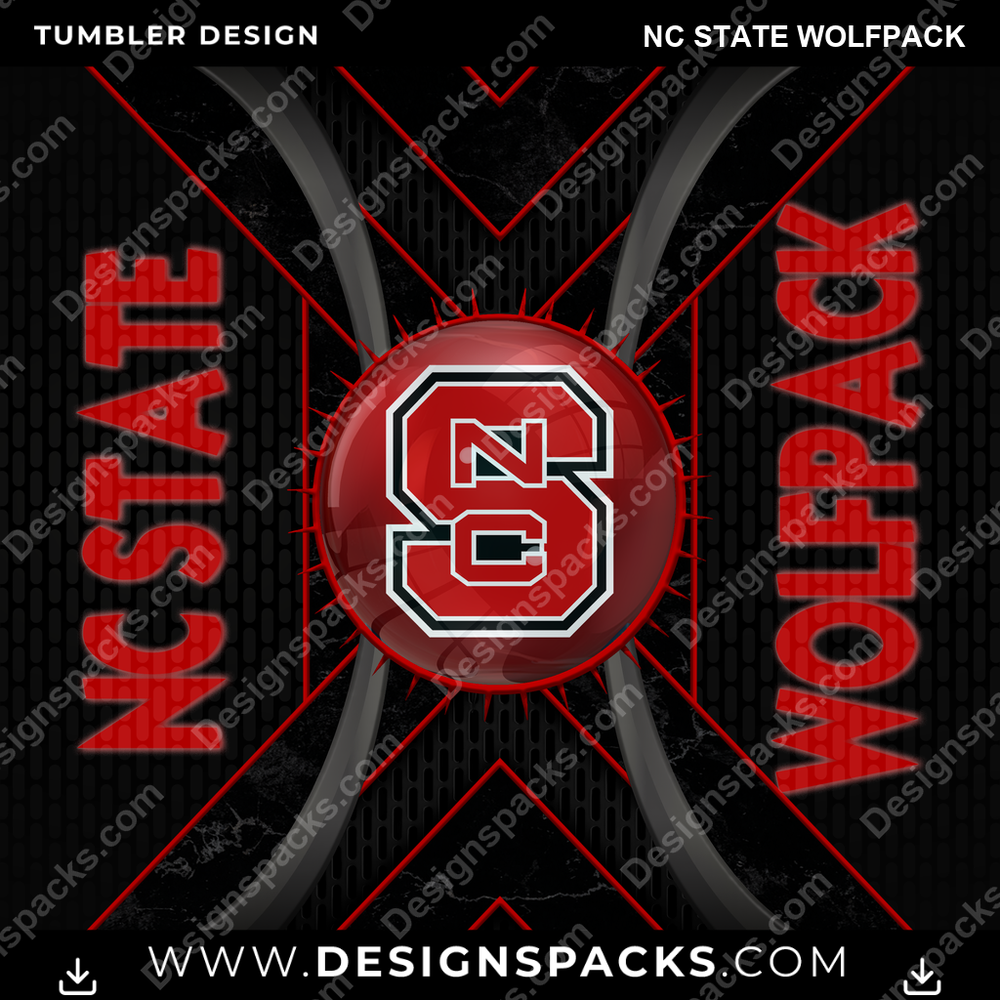 College Sport Metal Grating Nc State Wolfpack Tumbler Digital Wrap Design