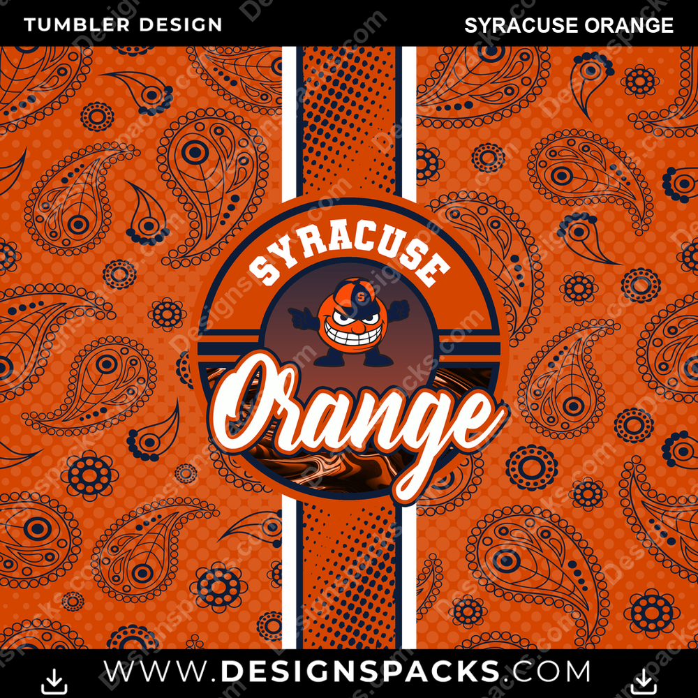 College Sport Handkerchief Syracuse Orange NCAA College Sport Tumbler Digital Wrap Design Download
