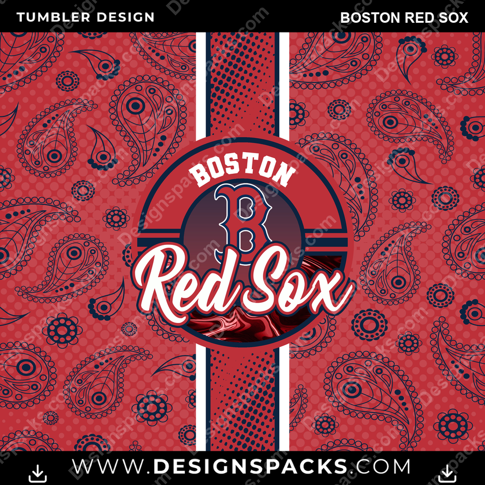 Baseball Handkerchief Boston Red Sox Tumbler Digital Wrap Design