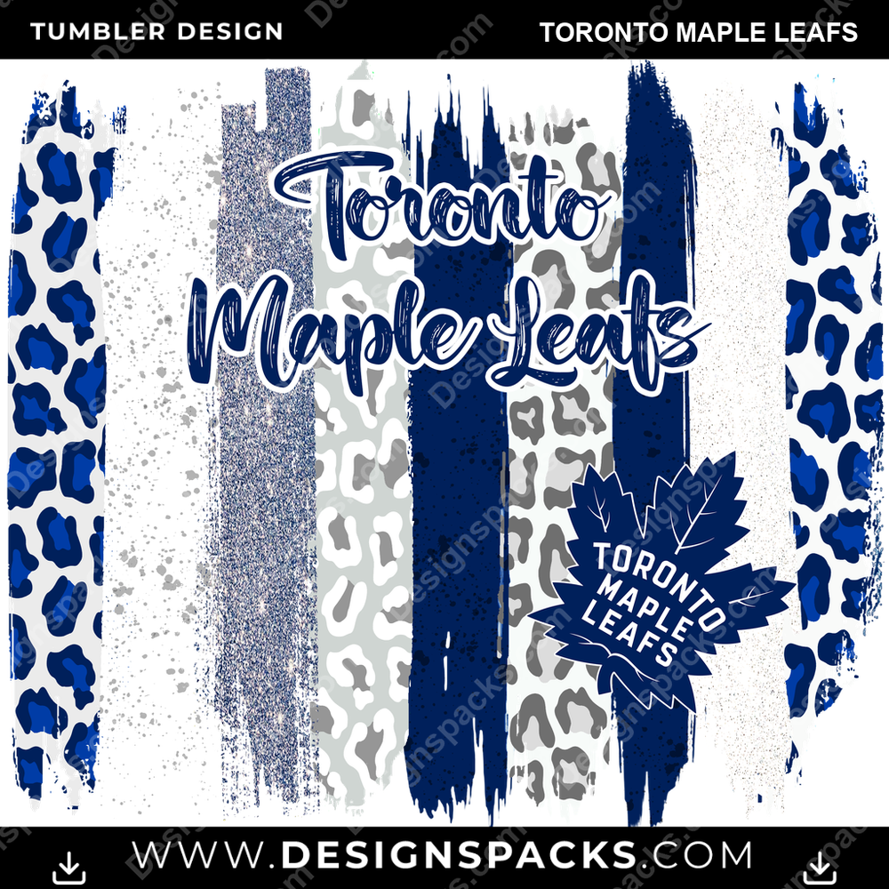Hockey Brush Strokes Toronto Maple Leafs Tumbler Digital Wrap Design