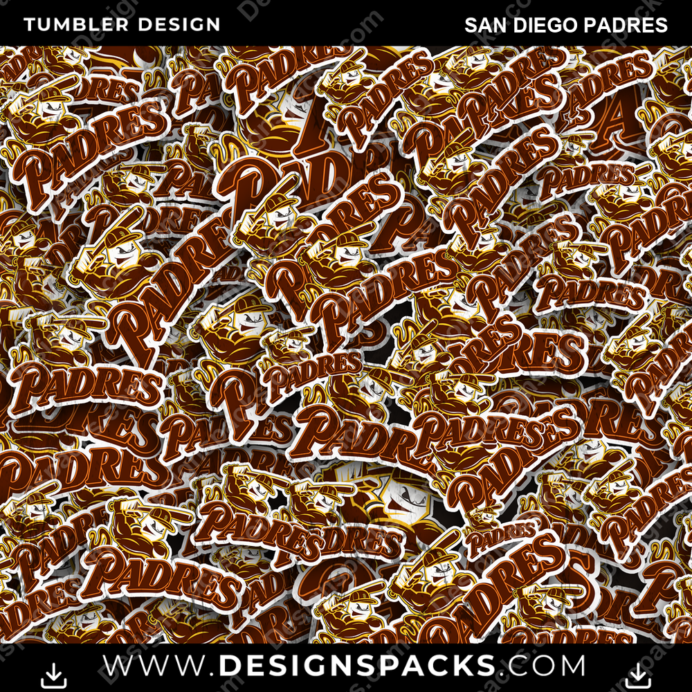 Baseball Logo BG San Diego Padres Tumbler Digital Wrap Design