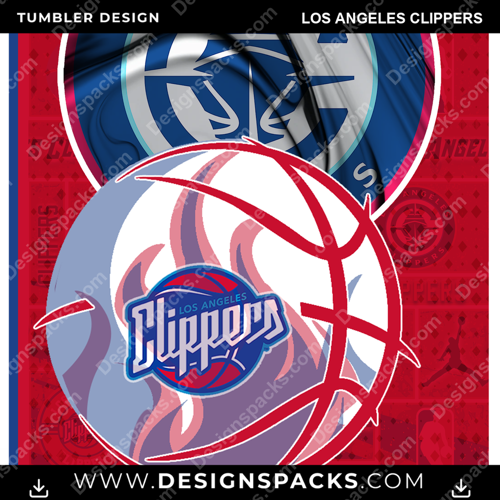 Basketball Posters Los Angeles Clippers Tumbler Digital Wrap Design