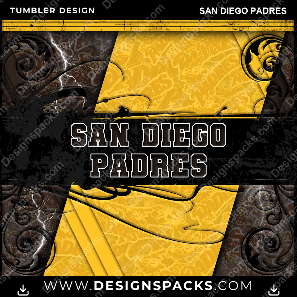 Baseball Elegant San Diego Padres Tumbler Digital Wrap Design