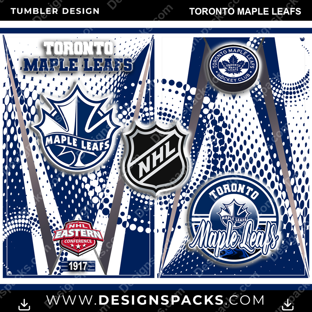 Ice Hockey Team Logo Toronto Maple Leafs NHL Hockey Tumbler Digital Wrap Design Download