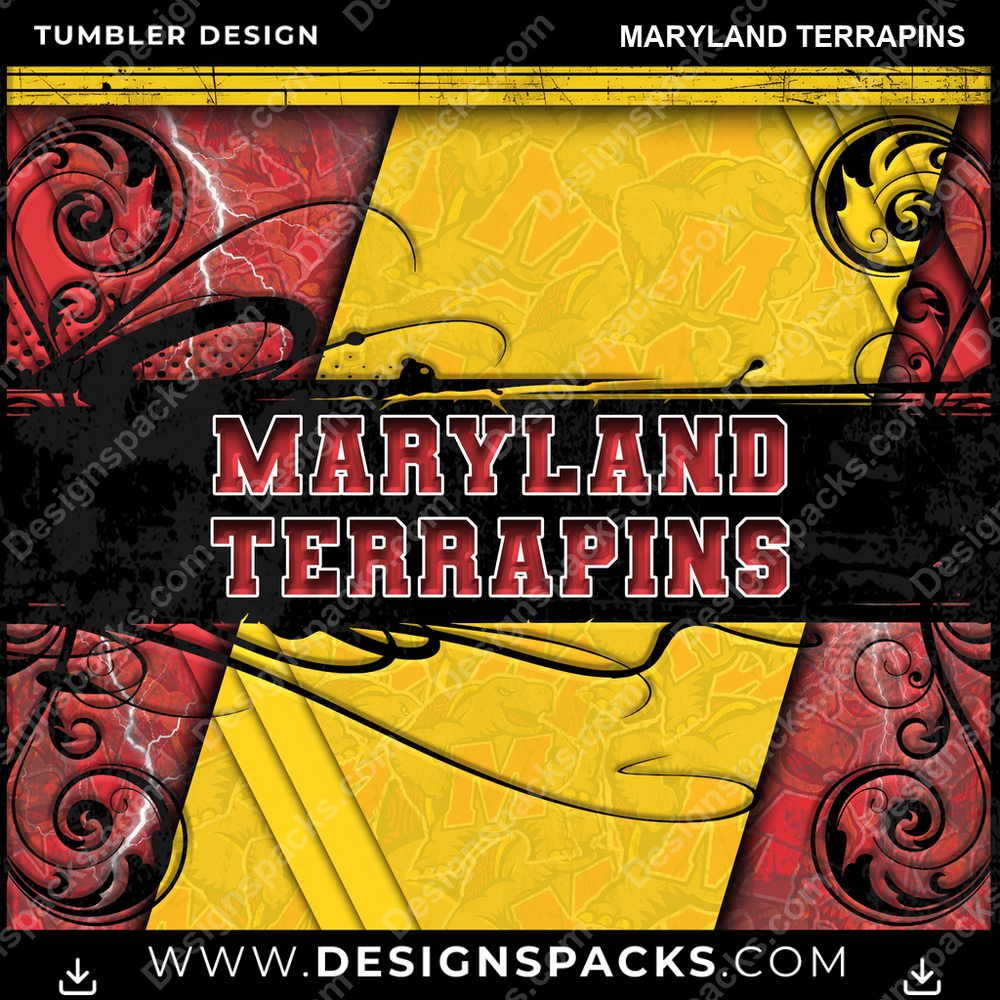 College Sport Elegant Maryland Terrapins NCAA College Sport Tumbler Digital Wrap Design Download