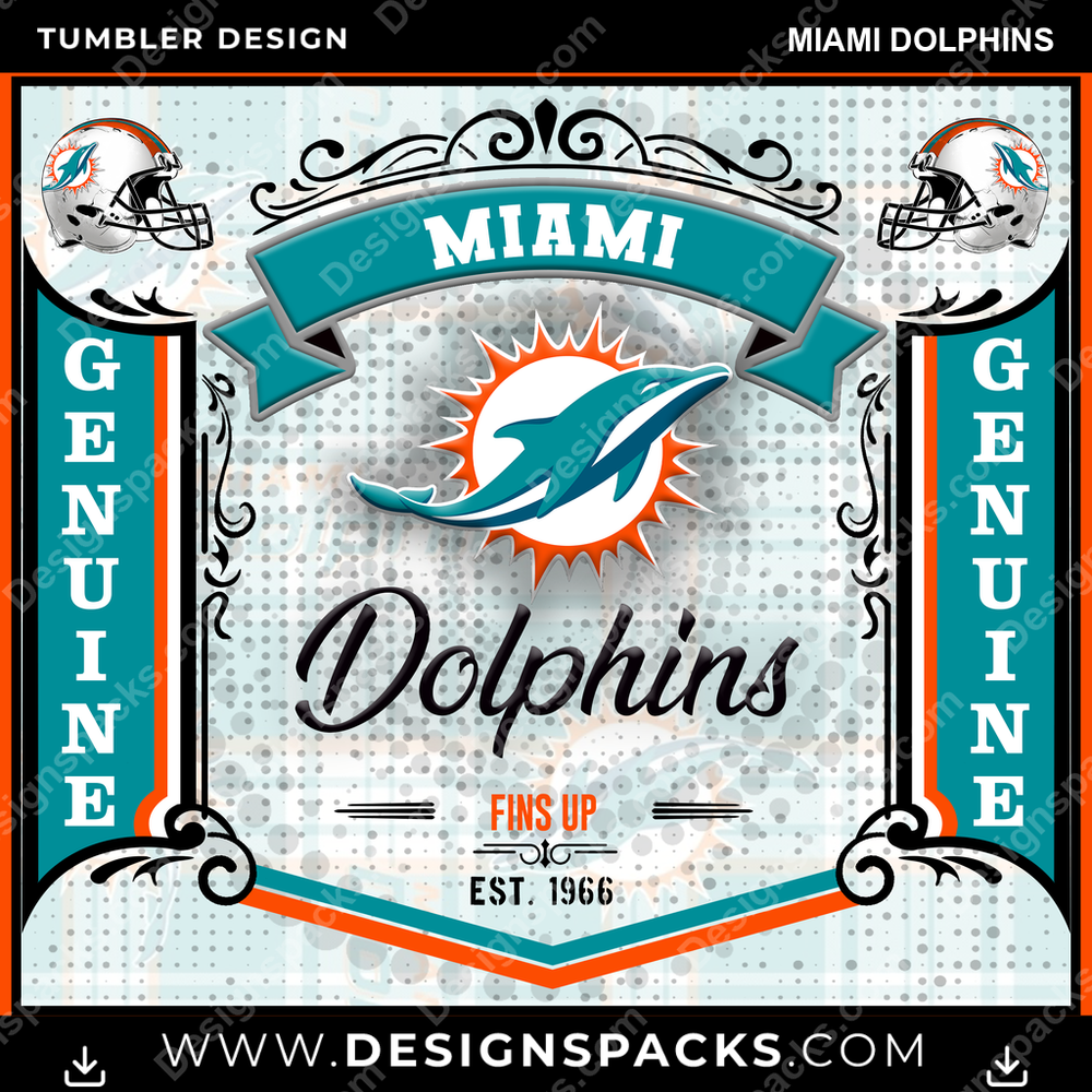 Football Bud Miami Dolphins Tumbler Digital Wrap Design