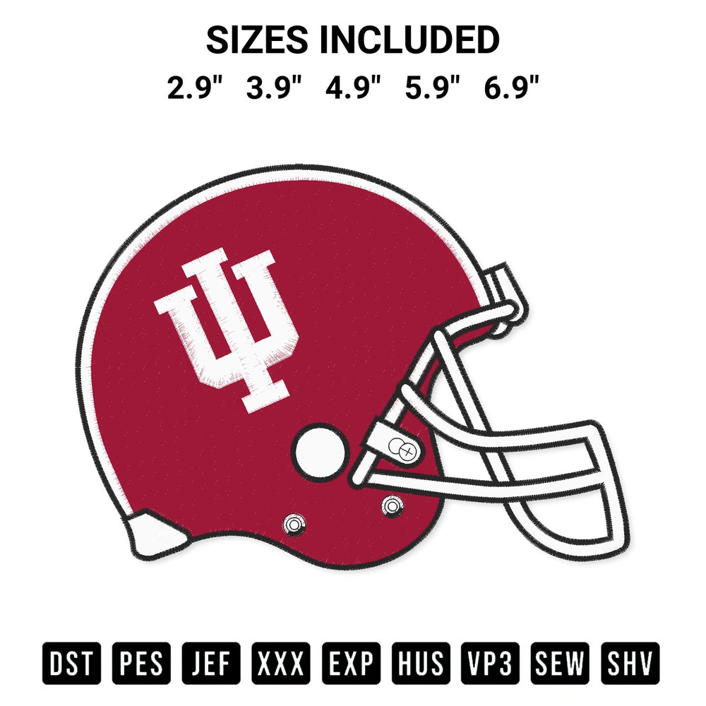 Looking for the perfect pattern? Download the Indiana Hoosiers Helmet Embroidery Design embroidery design today at Designspacks.com. Crisp, clean stitching guaranteed. Available sizes: 2.9", 3.9", 4.9", 5.9", 6.9".