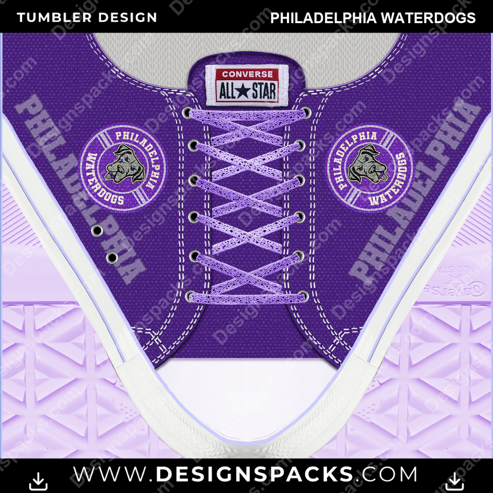 Lacrosse Converse Philadelphia Waterdogs Tumbler Digital Wrap Design