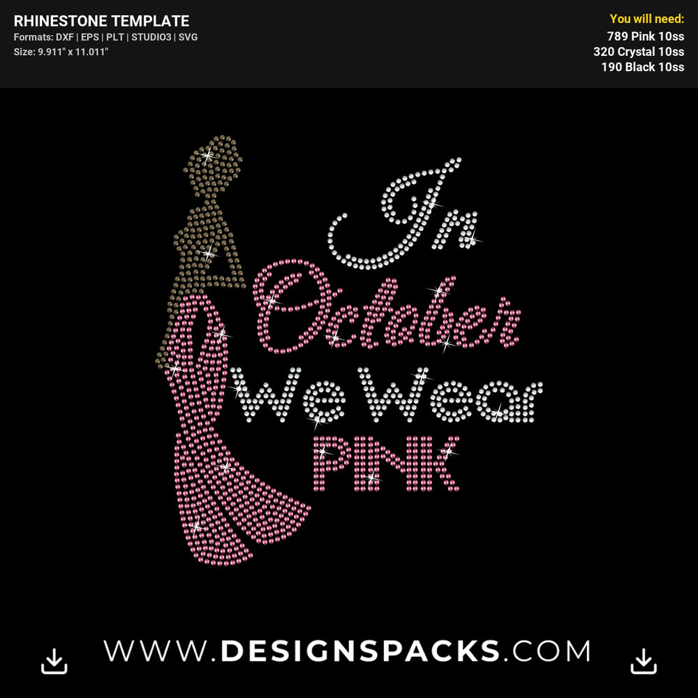 Survivor Pink Ribbon Queen Rhinestone Digital Template