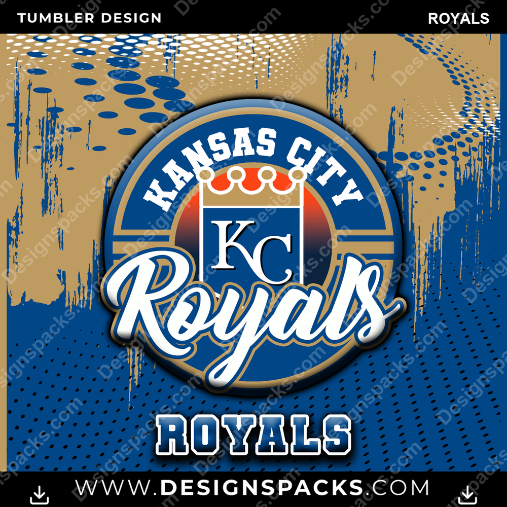 Baseball Dot Logo Royals Tumbler Digital Wrap Design