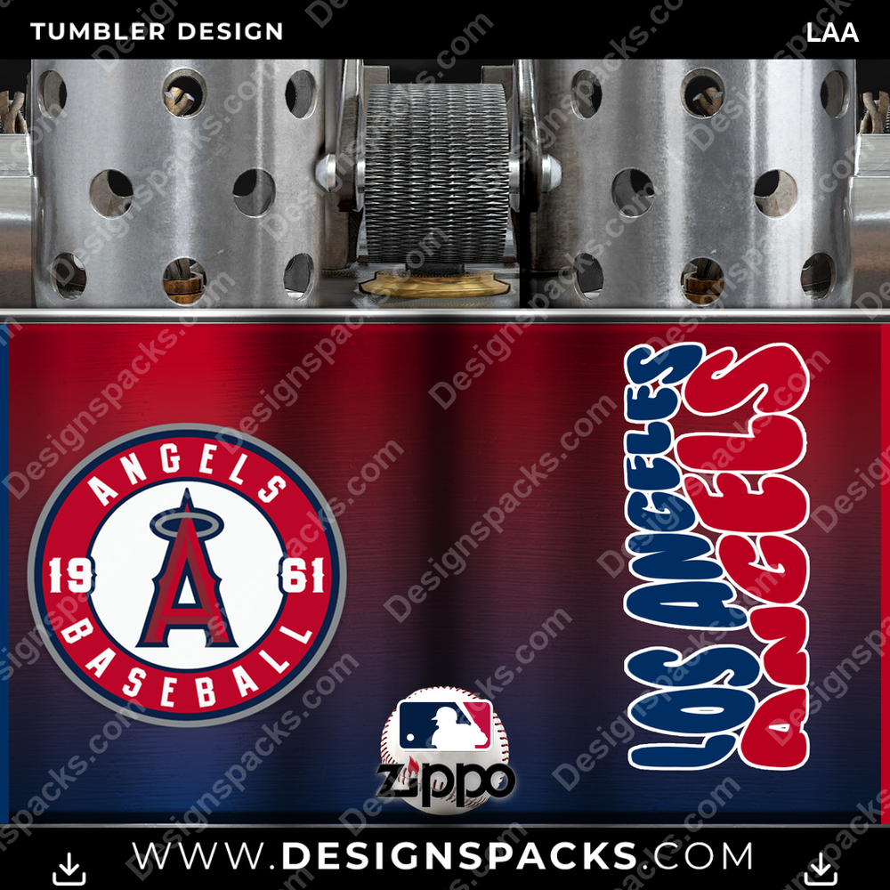 Baseball Zippo Lighter LAA Tumbler Digital Wrap Design