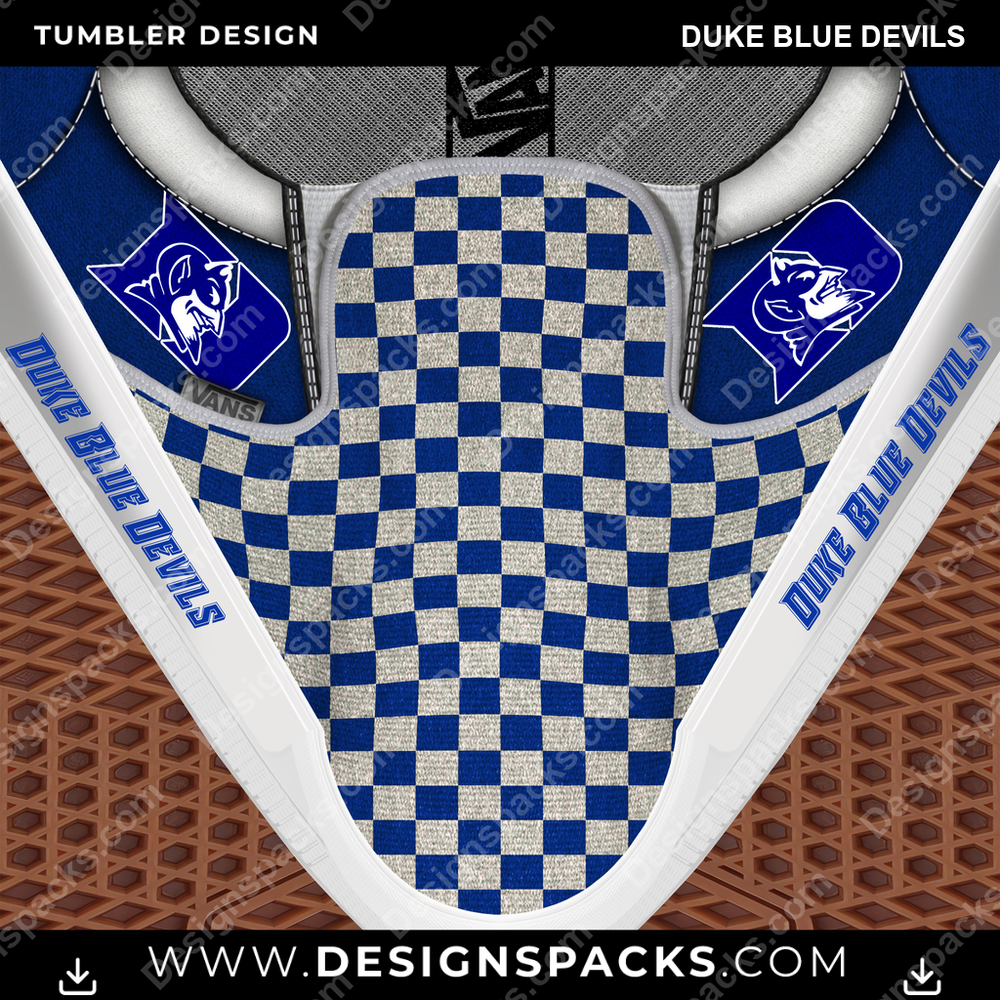 College Sport Vans Classic Duke Blue Devils Tumbler Digital Wrap Design