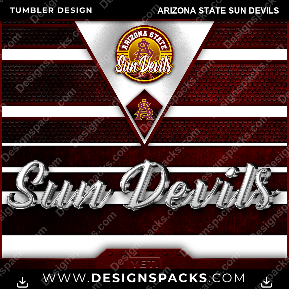 College Sport YETI Arizona State Sun Devils Tumbler Digital Wrap Design