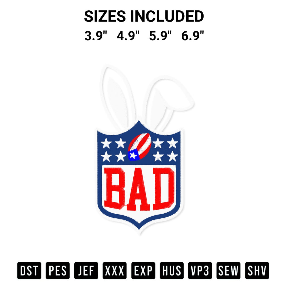 Add a unique touch to your apparel with the Bad Bunny Super Bowl Halftime Embroidery Design embroidery file. Premium instant download available now on Designspacks.com. Available sizes: 3.9", 4.9", 5.9", 6.9".